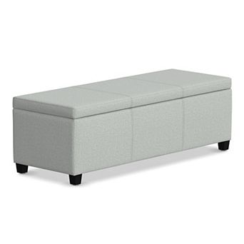 Simpli Home Avalon Upholstered Storage Ottoman