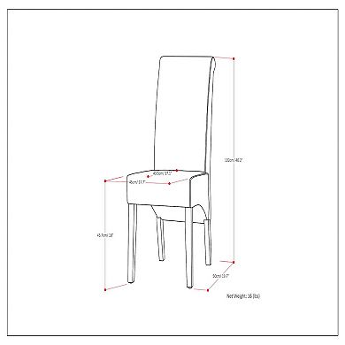 Simpli Home Avalon Deluxe Parson Chair 2-piece Set