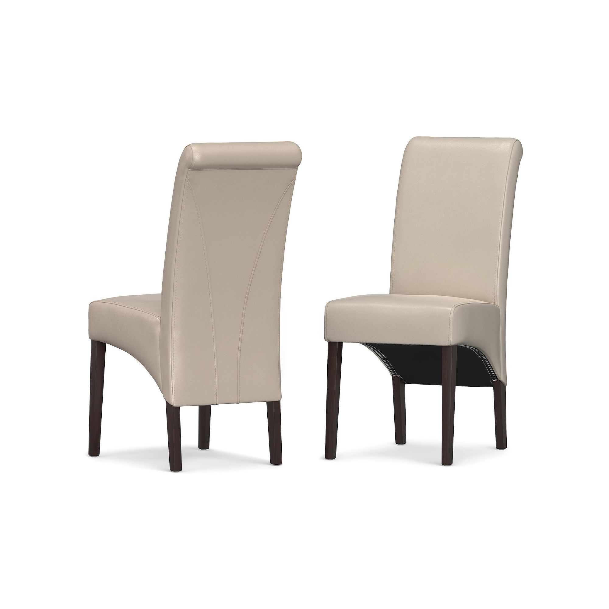 Simpli Home Avalon Deluxe Parson Chair 2-piece Set, Satin Ivory