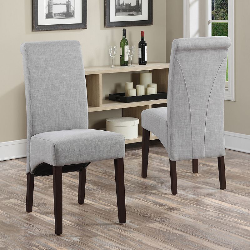 Simpli Home Avalon Deluxe Dining Chair 2-piece Set, Grey
