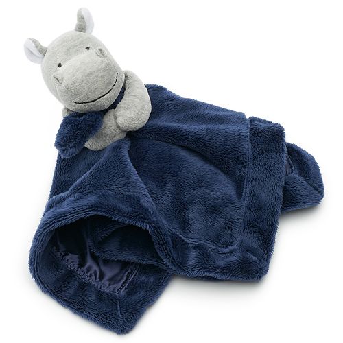 Baby Boy Carter's Hippo Rattle Plush Security Blanket