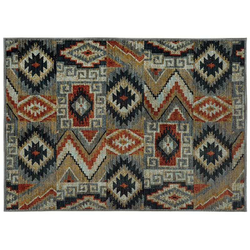 StyleHaven Casa Patchwork Lodge Rug, Blue, 10X13 Ft