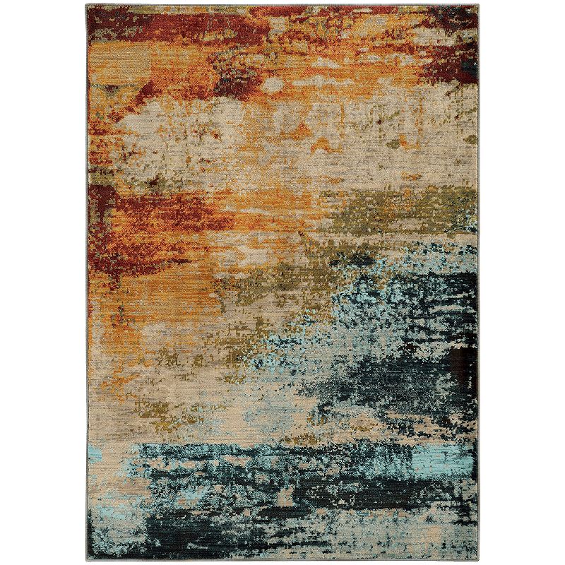 StyleHaven Casa Eroded Abstract Rug, Blue, 8X11 Ft