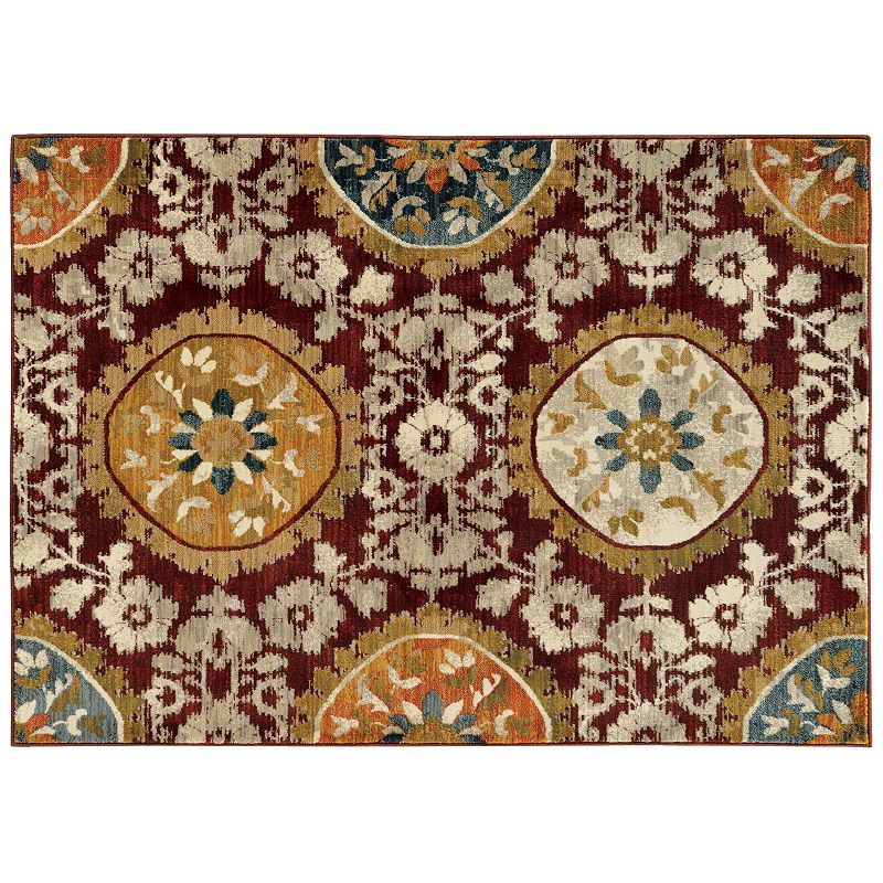 StyleHaven Casa Floral Medallion Rug, Red, 10X13 Ft