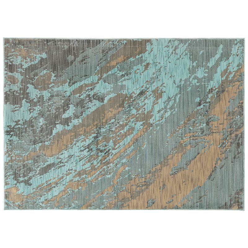 StyleHaven Casa Abstract Marble Rug, Blue, 10X13 Ft