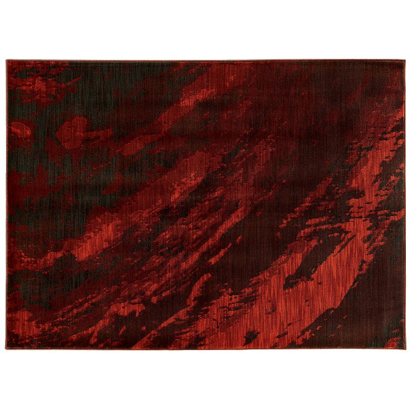 StyleHaven Casa Abstract Marble Rug, Red, 8X11 Ft