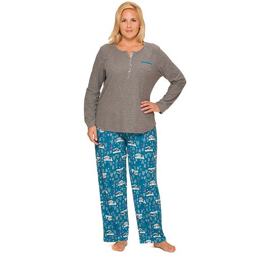 Plus Size Cuddl Duds Pajamas: Cabin Cozy Thermal Pajama Set