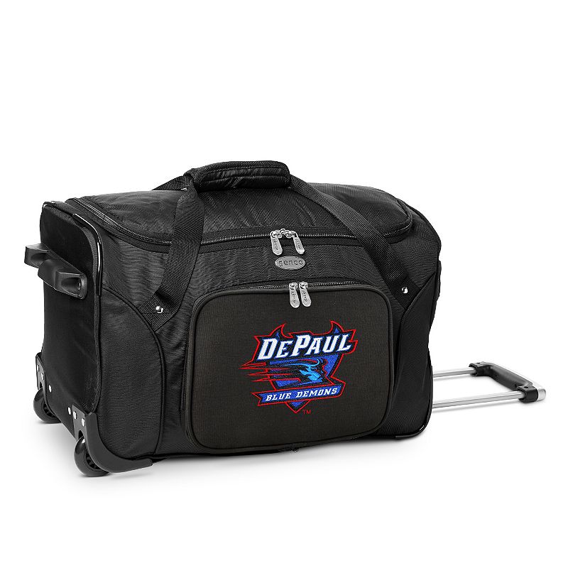 Denco DePaul Blue Demons 22-Inch Wheeled Duffel Bag, Black