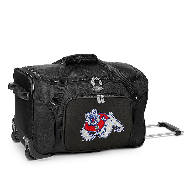 Denco Fresno State Bulldogs 22-Inch Wheeled Duffel Bag, Black