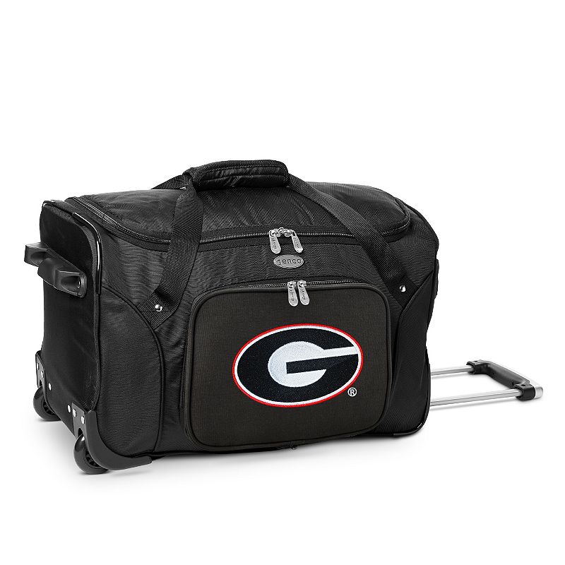 Denco Georgia Bulldogs 22-Inch Wheeled Duffel Bag, Black