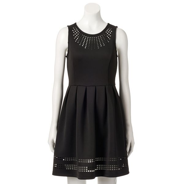 Apt. 9® LaserCut Fit & Flare Scuba Dress Women's