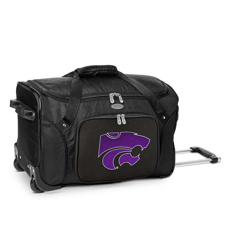 Denco Kansas State Wildcats 22-Inch Wheeled Duffel Bag, Black