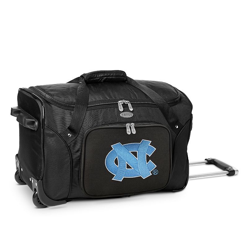Denco North Carolina Tar Heels 22-Inch Wheeled Duffel Bag, Black
