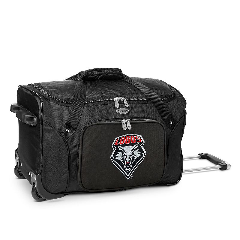 Denco New Mexico Lobos 22-Inch Wheeled Duffel Bag, Black