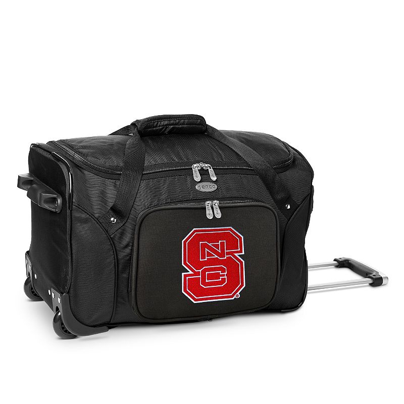 Denco North Carolina State Wolfpack 22-Inch Wheeled Duffel Bag, Black