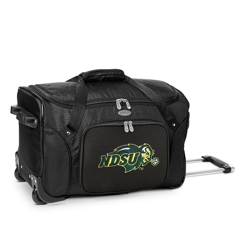 Denco North Dakota State Bison 22-Inch Wheeled Duffel Bag, Black