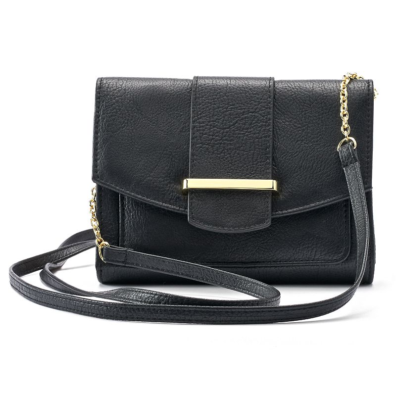 Black Leather Chain Handbag | Kohl's