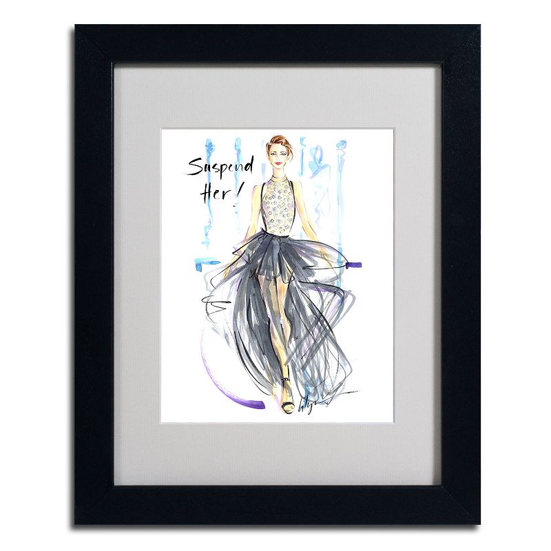 Trademark Fine Art Suspend Her Framed Canvas Wall Art, Multicolor, 16