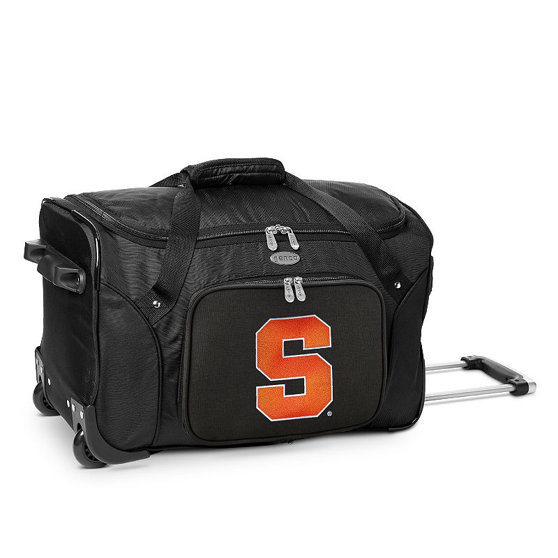 Denco Syracuse Orange 22-Inch Wheeled Duffel Bag, Black