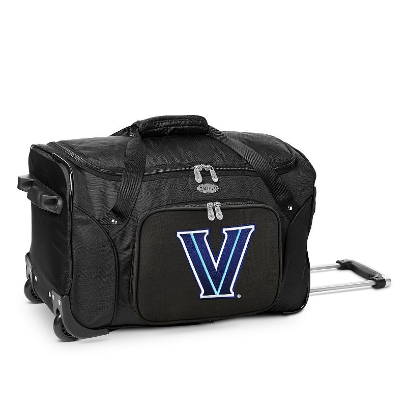 Denco Villanova Wildcats 22-Inch Wheeled Duffel Bag, Black