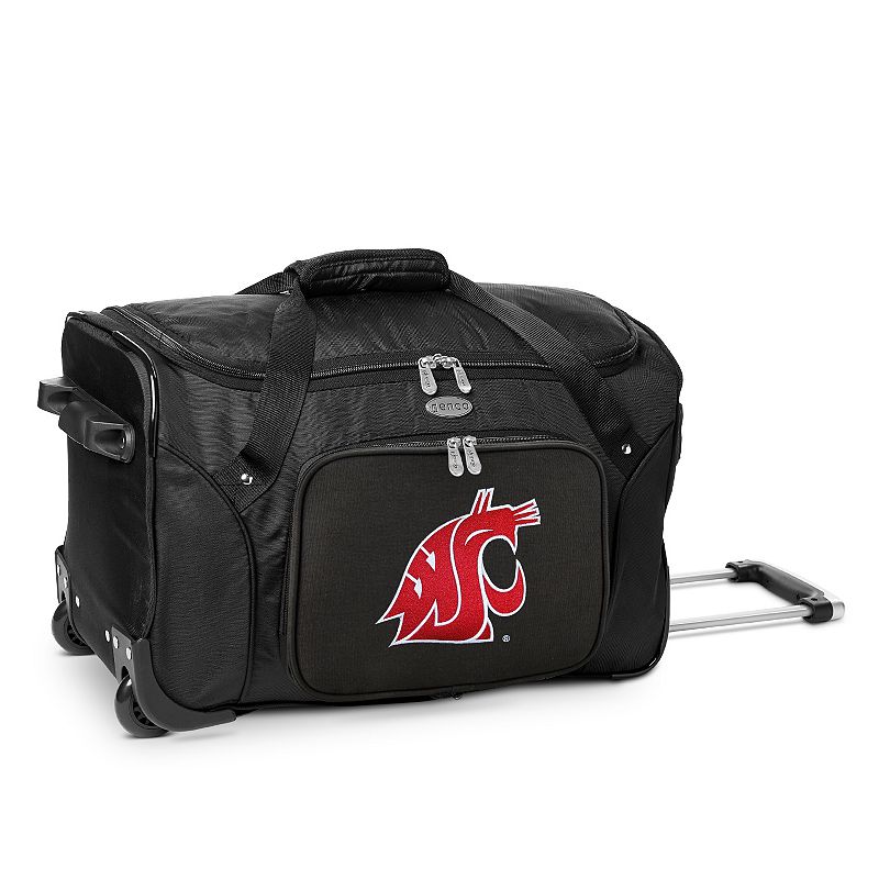 Denco Washington State Cougars 22-Inch Wheeled Duffel Bag, Black
