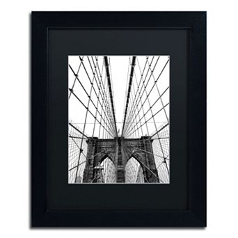 Trademark Fine Art "Brooklyn Bridge 3" Framed Canvas Wall Art
