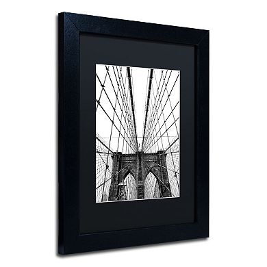 Trademark Fine Art "Brooklyn Bridge 3" Framed Canvas Wall Art