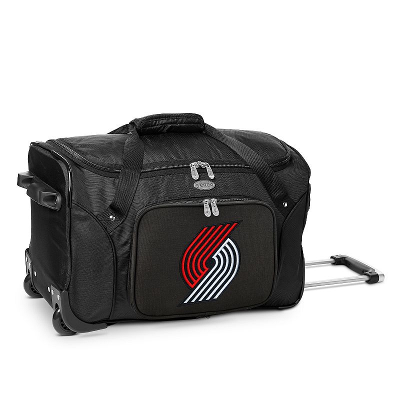 Denco Portland Trail Blazers 22-Inch Wheeled Duffel Bag, Black