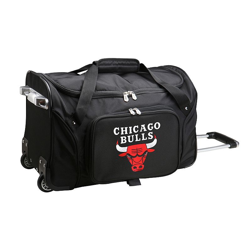 Denco Chicago Bulls 22-Inch Wheeled Duffel Bag, Black