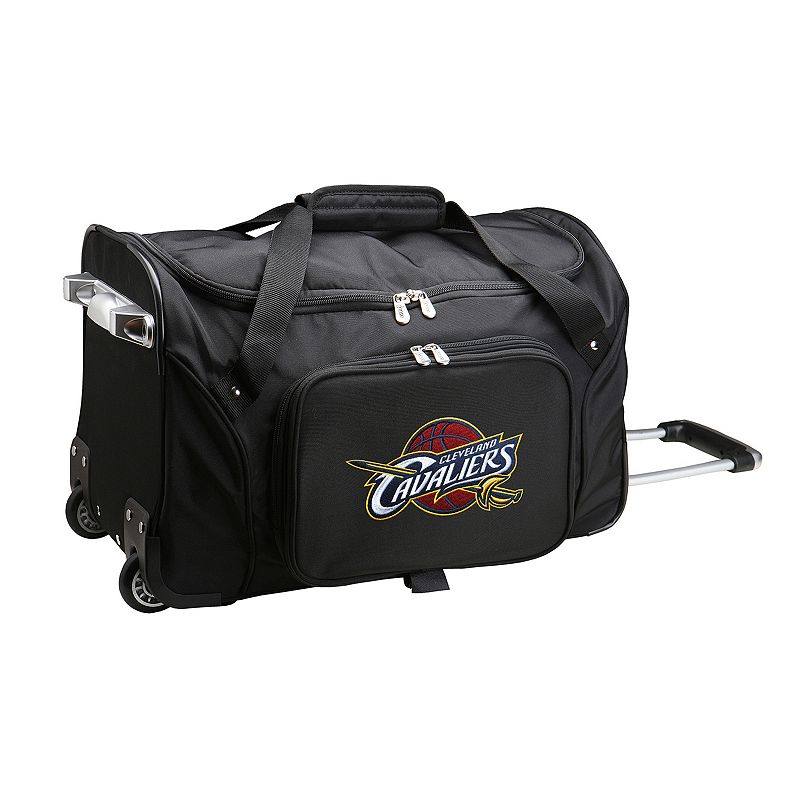 Denco Cleveland Cavaliers 22-Inch Wheeled Duffel Bag, Black