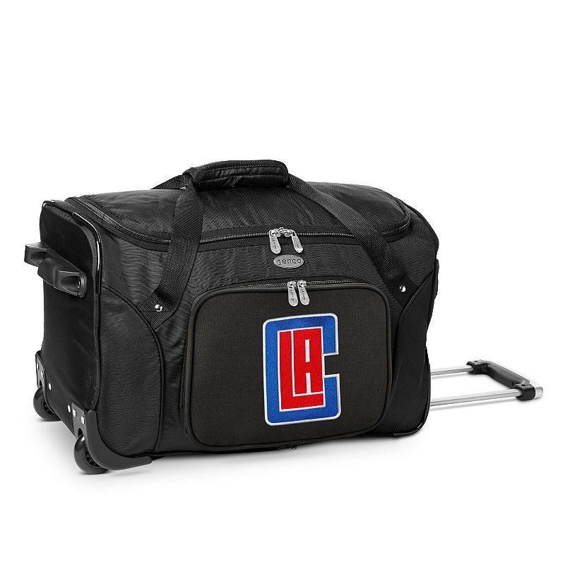 Denco Los Angeles Clippers 22-Inch Wheeled Duffel Bag, Black