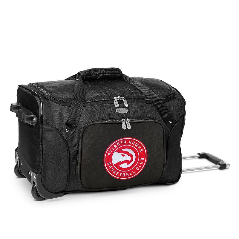 Denco Atlanta Hawks 22-Inch Wheeled Duffel Bag, Black