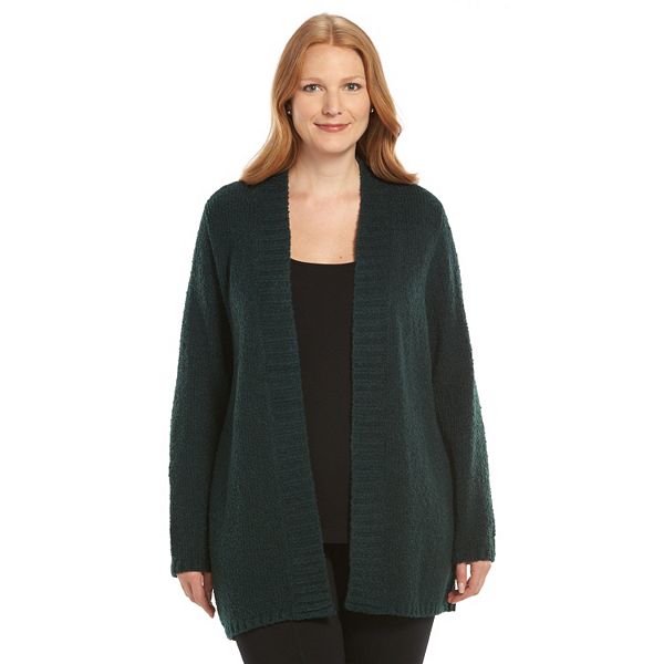 Plus Size Croft & Barrow® Boucle Open-Front Cardigan