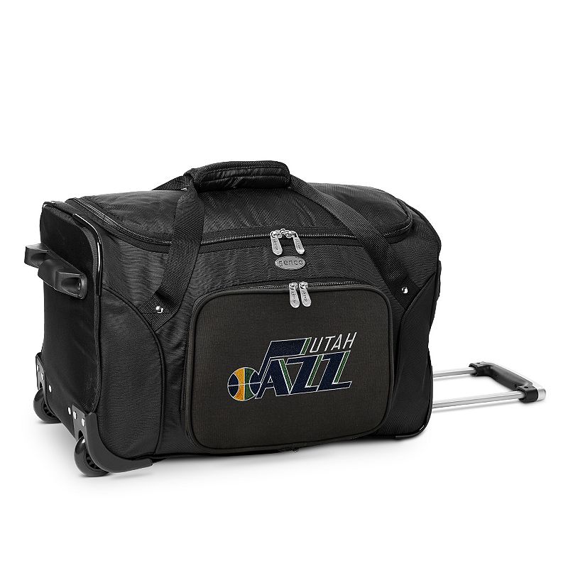 Denco Utah Jazz 22-Inch Wheeled Duffel Bag, Black