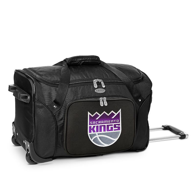 Denco Sacramento Kings 22-Inch Wheeled Duffel Bag, Black