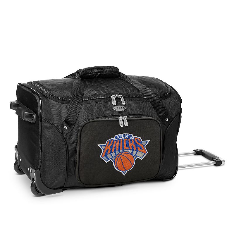 Denco New York Knicks 22-Inch Wheeled Duffel Bag, Black