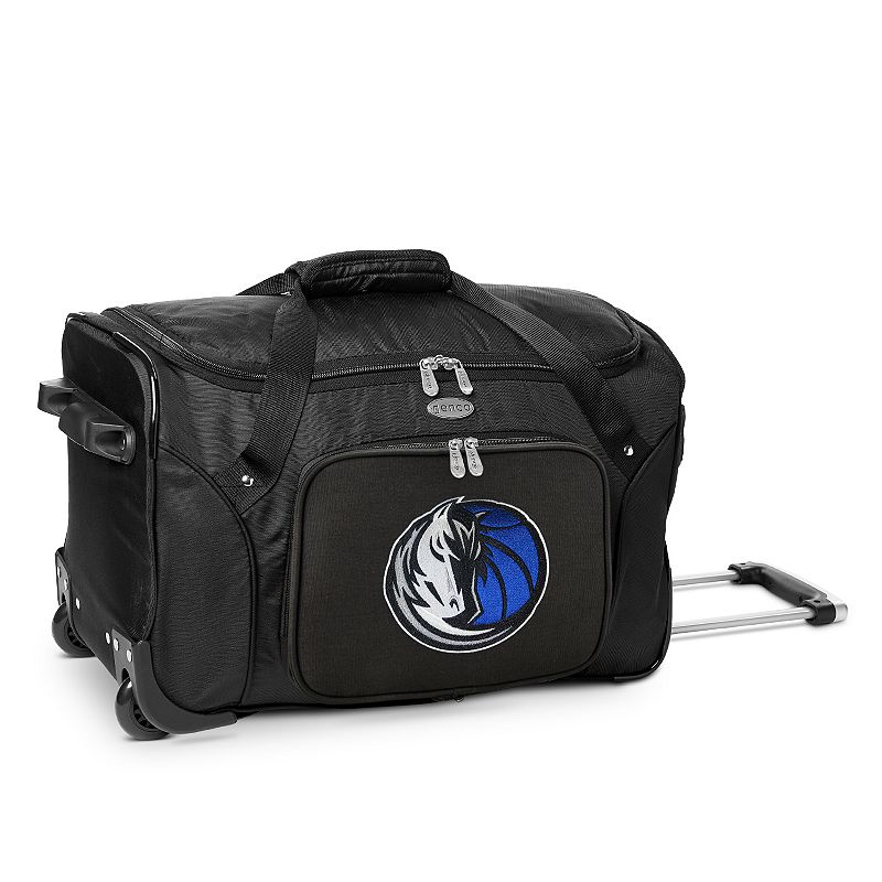 Denco Dallas Mavericks 22-Inch Wheeled Duffel Bag, Black
