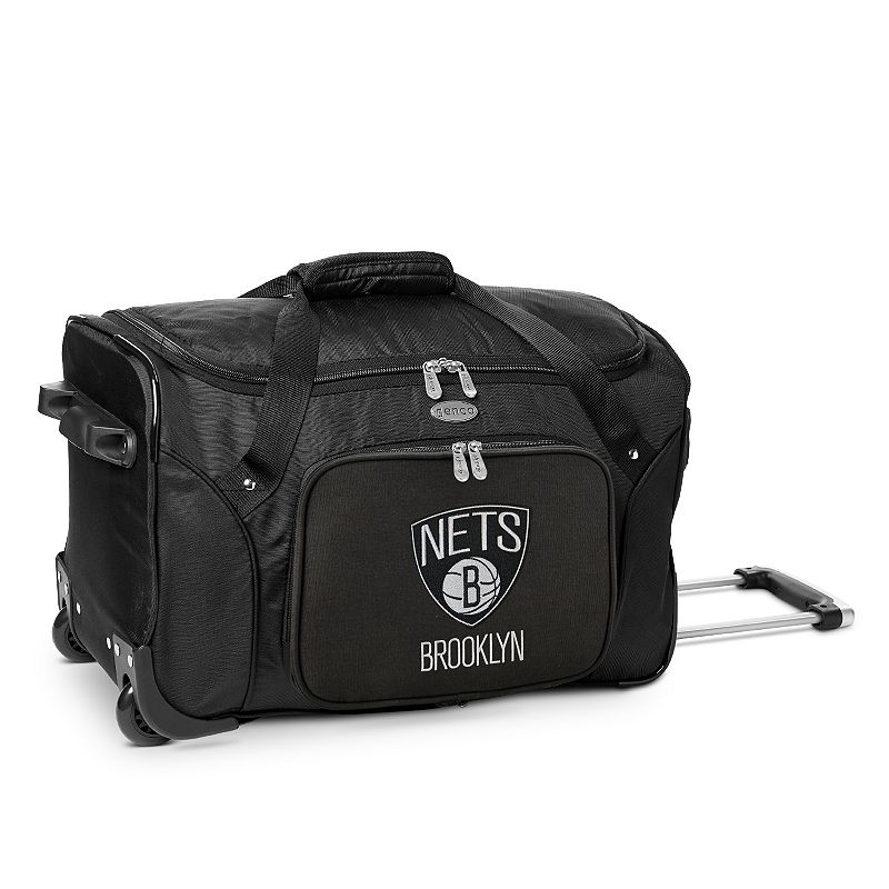 Denco Brooklyn Nets 22-Inch Wheeled Duffel Bag, Team