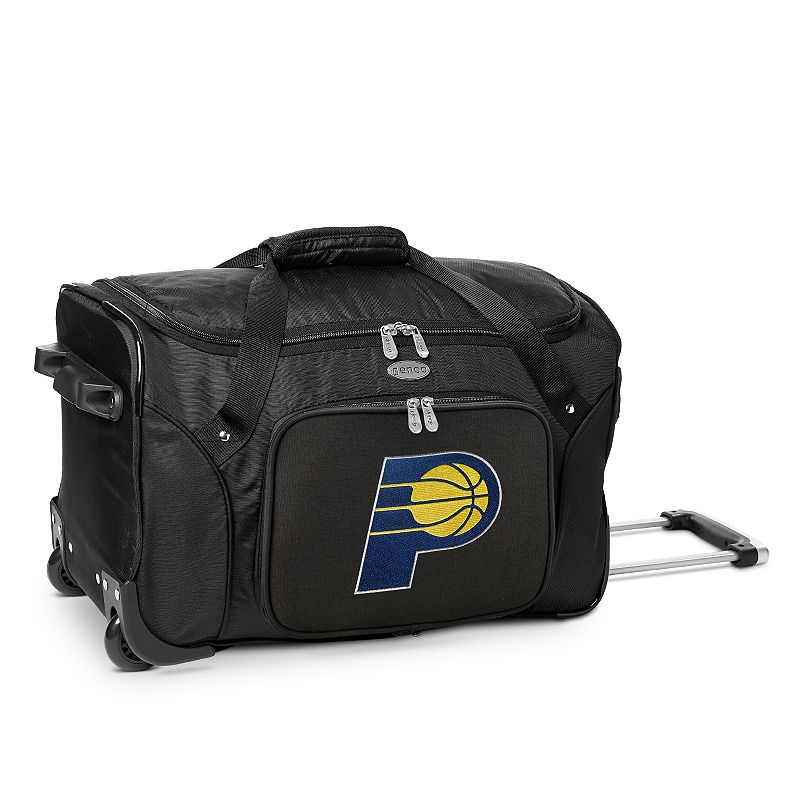 Denco Indiana Pacers 22-Inch Wheeled Duffel Bag, Black