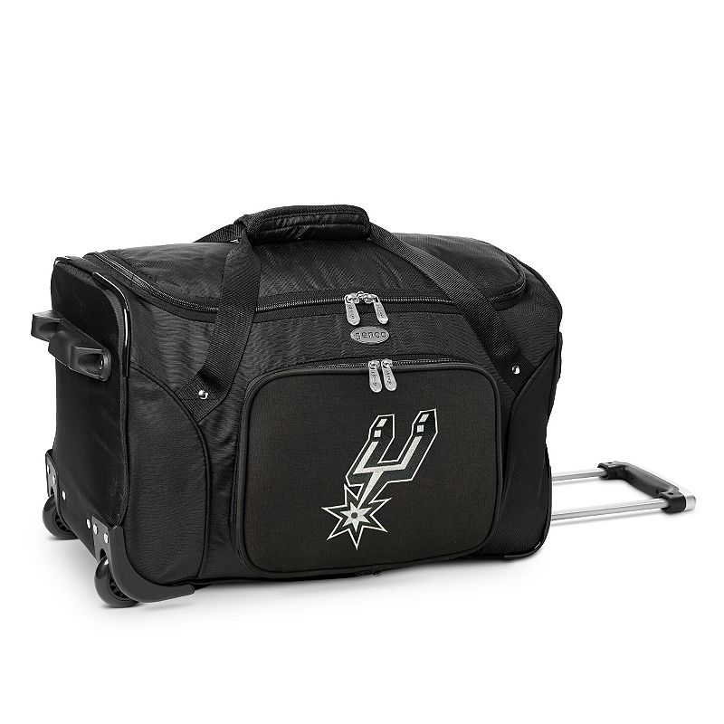 Denco San Antonio Spurs 22-Inch Wheeled Duffel Bag, Black