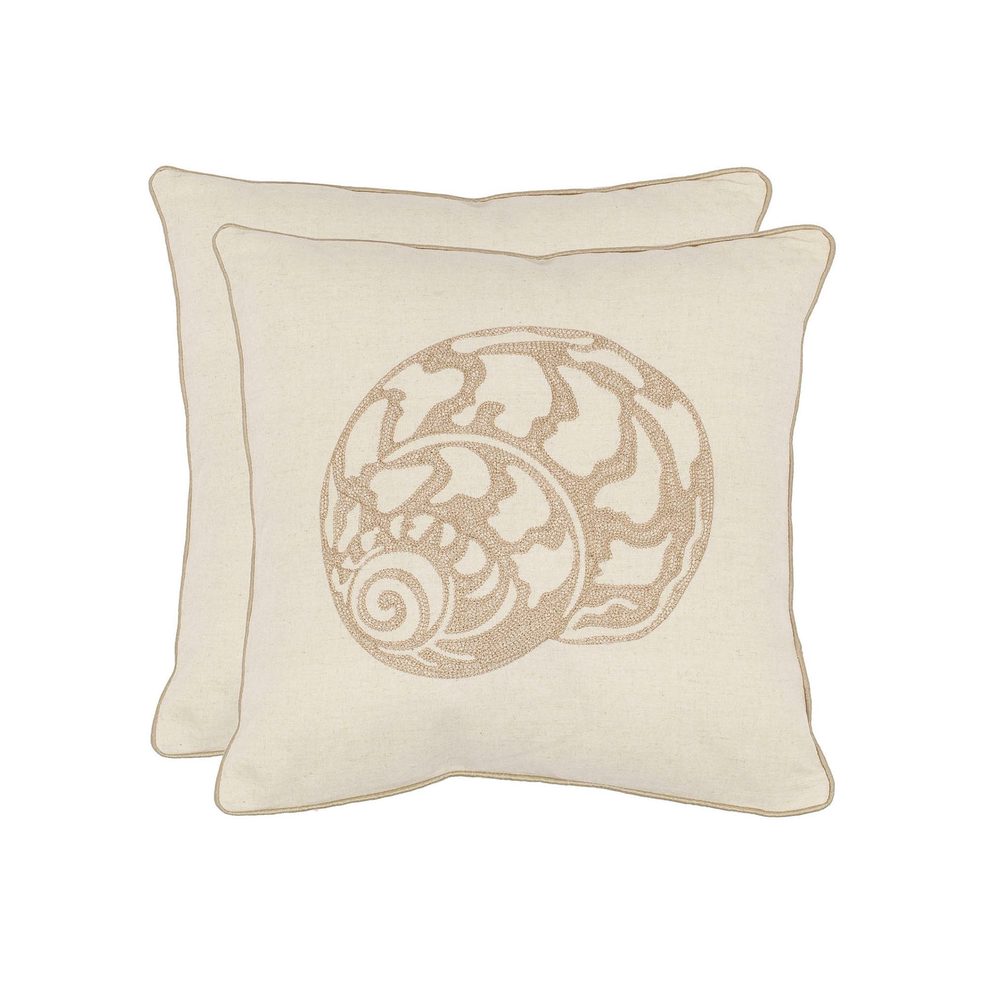 Safavieh 2-pieve Palmer Throw Pillow Set, Creme