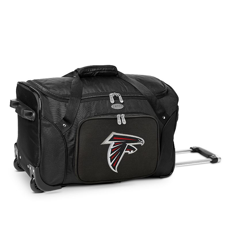 Denco Atlanta Falcons 22-Inch Wheeled Duffel Bag, Black