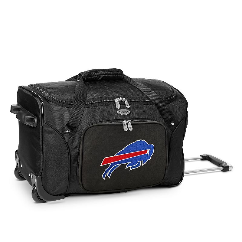 Denco Buffalo Bills 22-Inch Wheeled Duffel Bag, Black