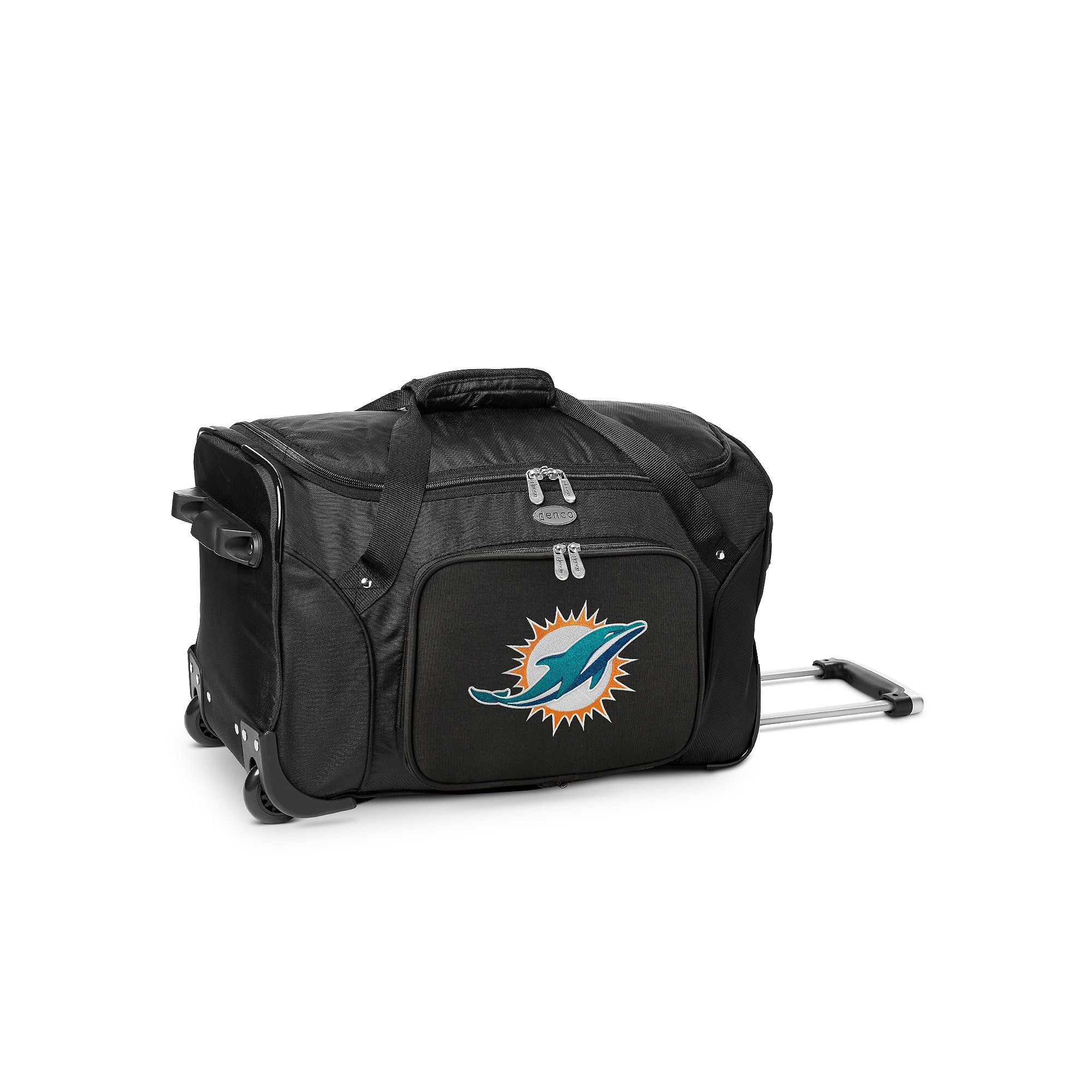Denco Miami Dolphins 22-Inch Wheeled Duffel Bag, Team
