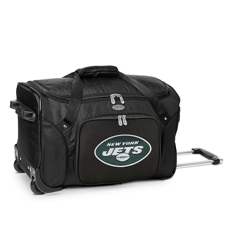 Denco New York Jets 22-Inch Wheeled Duffel Bag, Black
