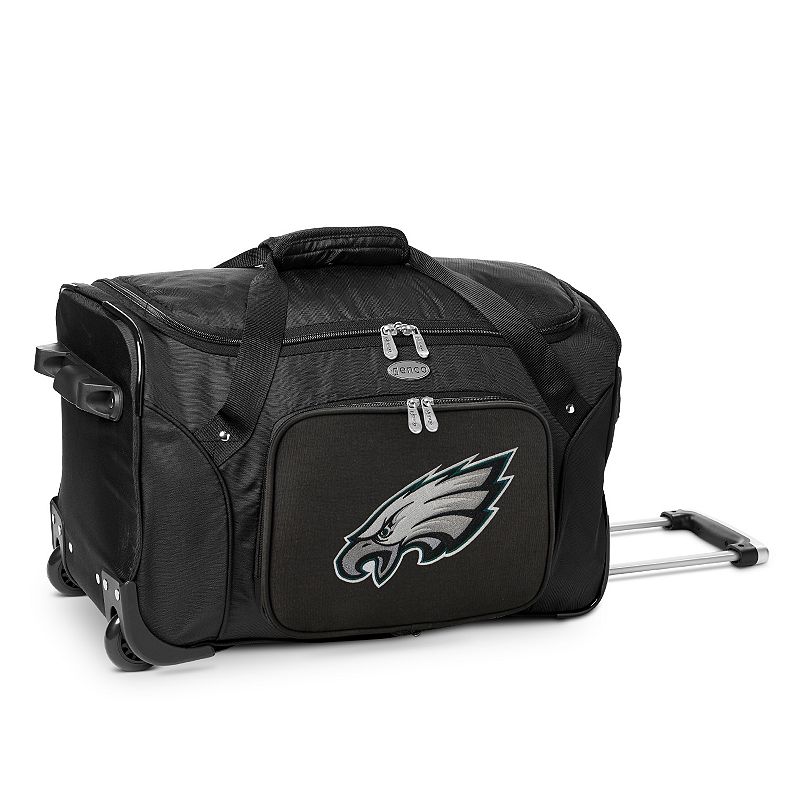 Denco Philadelphia Eagles 22-Inch Wheeled Duffel Bag, Black