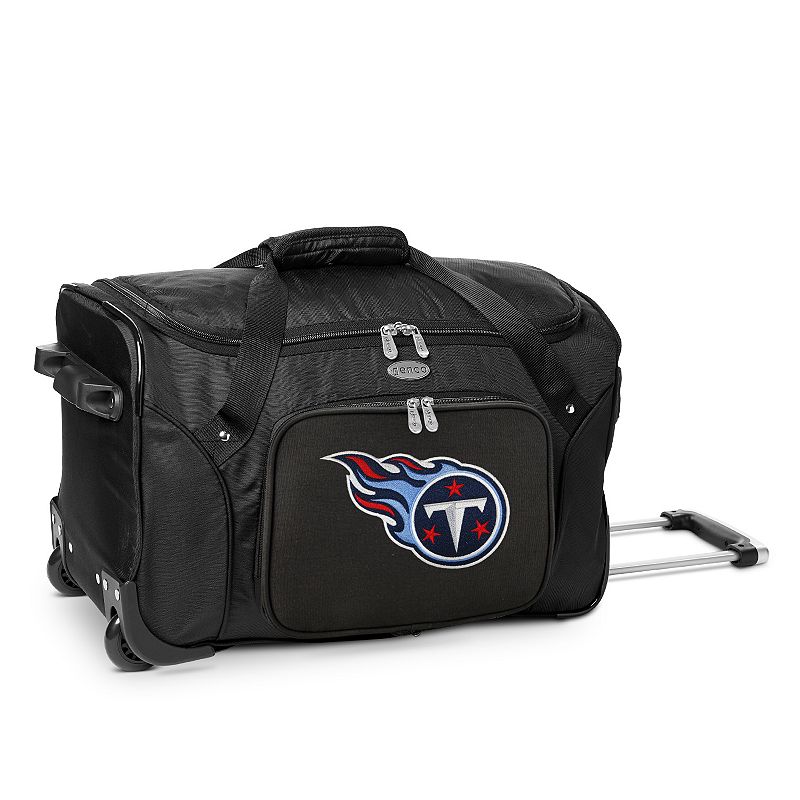 Denco Tennessee Titans 22-Inch Wheeled Duffel Bag, Black