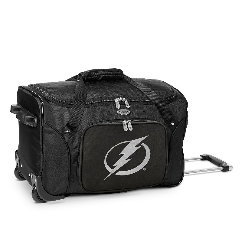 Denco Tampa Bay Lightning 22-Inch Wheeled Duffel Bag, Black