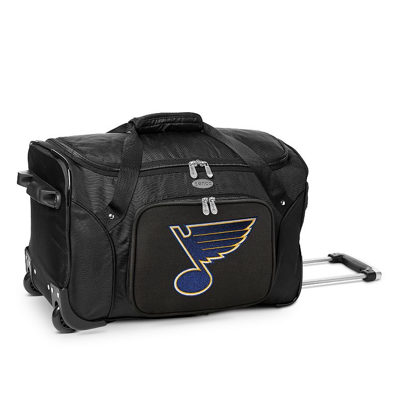 Denco St. Louis Blues 22-Inch Wheeled Duffel Bag, Black