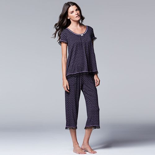Women's Simply Vera Vera Wang Pajamas: Lavender Dreams Sleep Top ...
